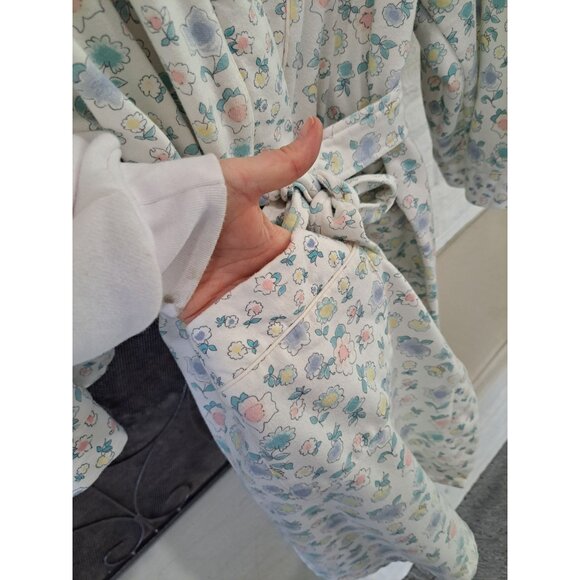 Hampton House Floral Print Womens Robe Pockets Belt Medium Vtg Women's Cottage - Picture 4 of 8